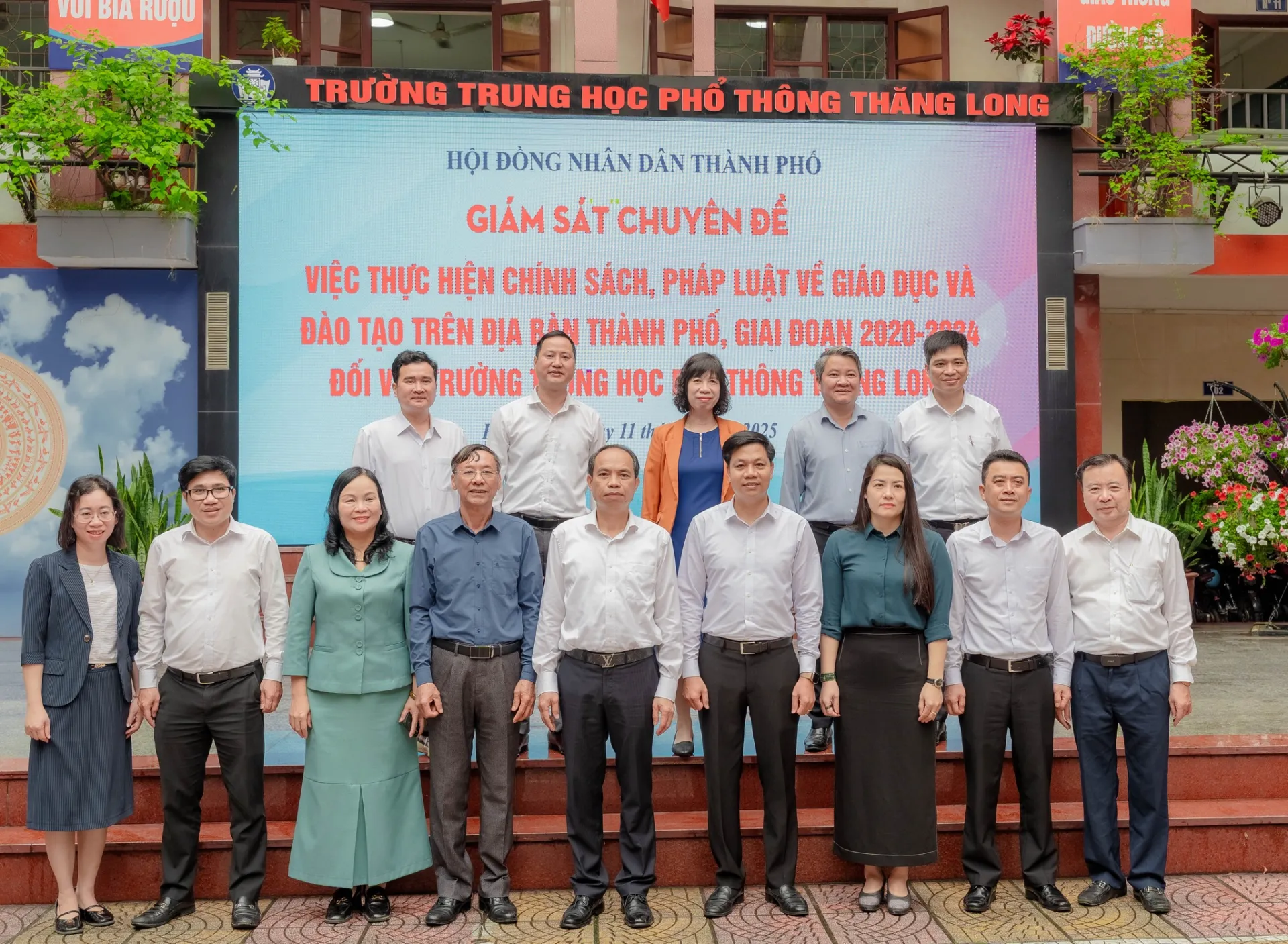Hội đồng nhân dân Thành phố Hải Phòng giám sát chuyên đề việc thực hiện chính sách, pháp luật về giáo dục và đào tạo trên địa bàn thành phố, giai đoạn 2020-2024 đối với trường THPT Thăng Long 11 1