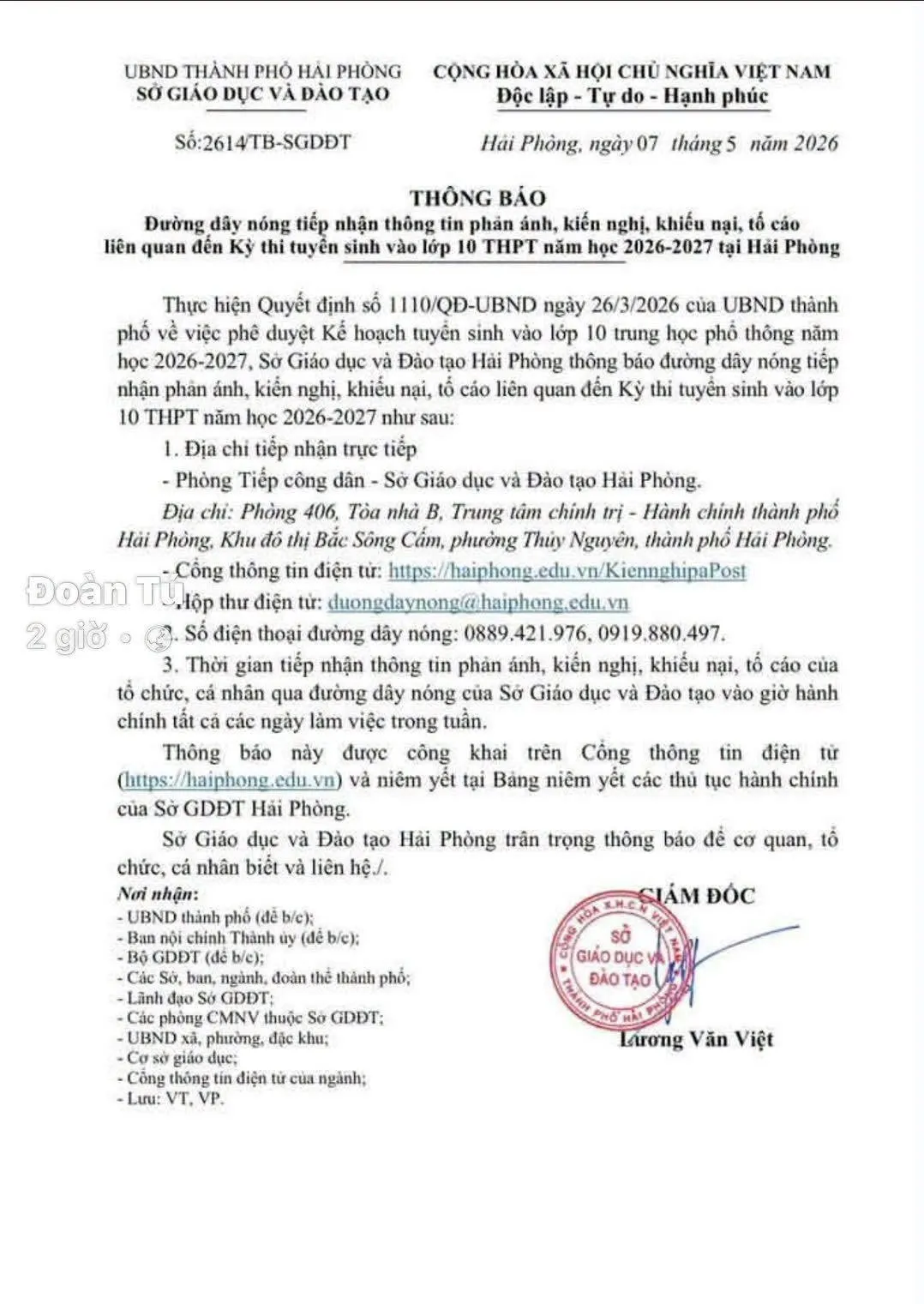 THÔNG BÁO 5 4